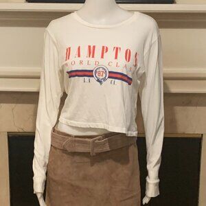 EUC Day by Daydreamer Hampton World Class Long Sleeve Crop Top White Size Medium
